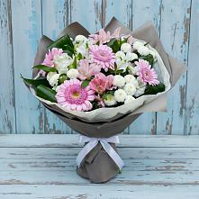 Букет цветов из:  Герберы, Альстромерии и Хризантемы #REPLACE_PRED# Зюзино