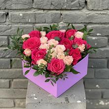 Цветочная композиция из Розы в коробке #REPLACE_PRED# Зюзино