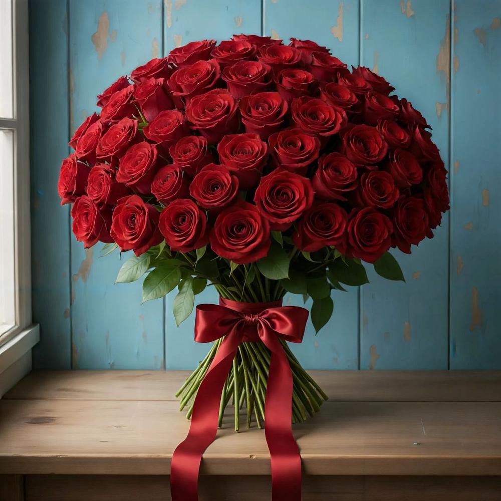 Букет Красные розы Блэк Меджик в Зюзино