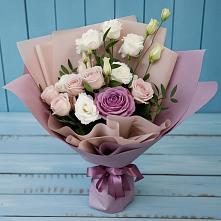 Букет цветов из:  Розы и Лизиантусы #REPLACE_PRED# Зюзино