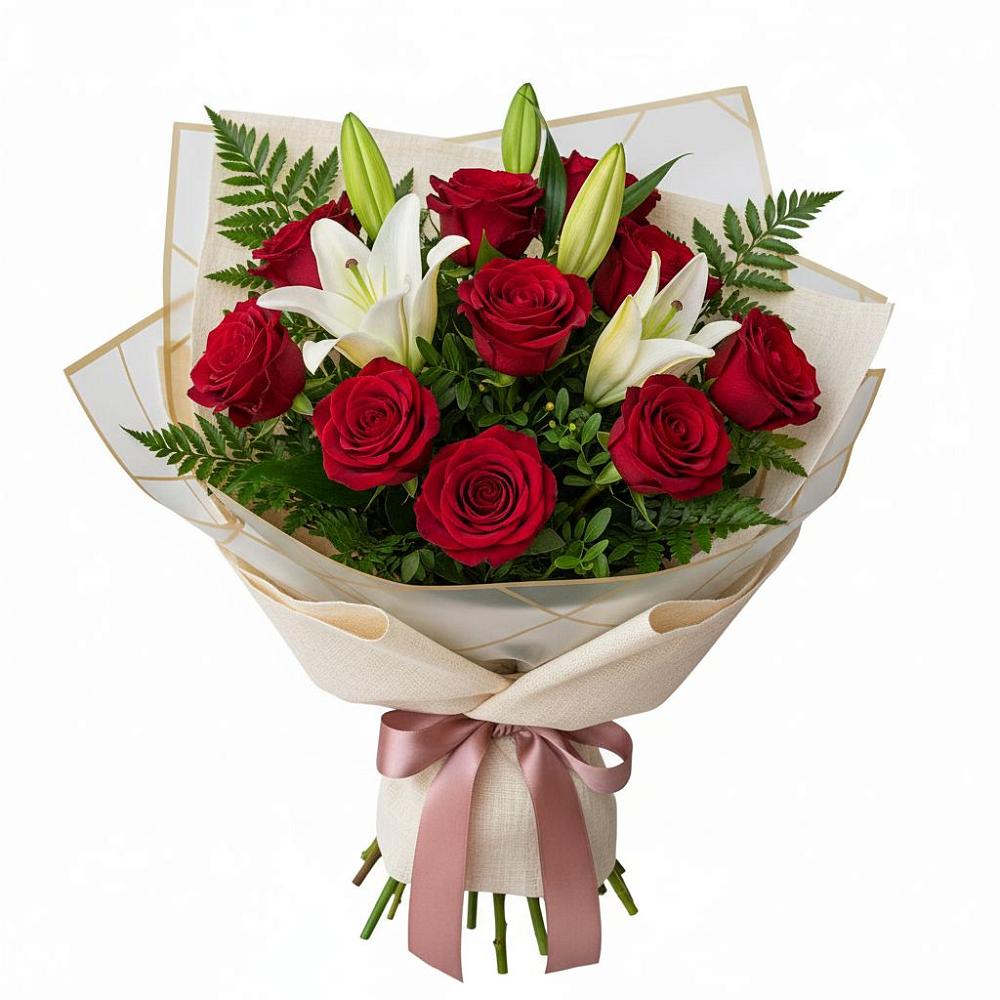 Букет цветов из: Лилии и Розы в Зюзино