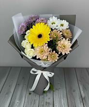 Букет цветов из:  Розы, Герберы и Хризантемы в Зюзино