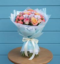 Букет цветов из:  Хризантемы и Розы в Зюзино