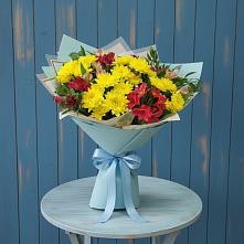 Букет цветов из:  Альстромерии и Хризантемы в Зюзино